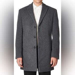NWT Calvin Klein Men’s Slim Fit Wool Blend Overcoat Jacket Medium Grey 38 Reg